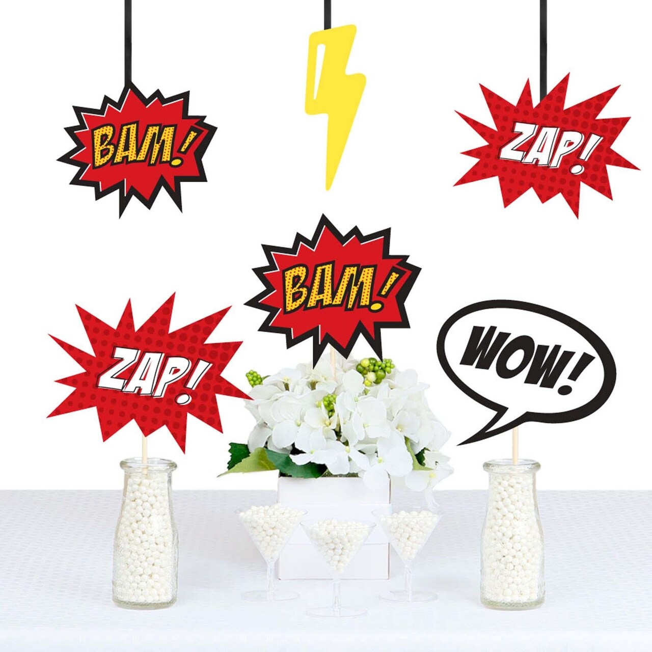 Big Dot of Happiness Bam Superhero - Decorations DIY Baby Shower or Birthday Party Essentials - Set of 20